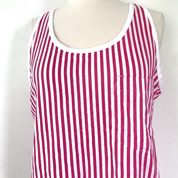 Vintage 80’s pink & white striped tank top NWT - Picture 4 of 9